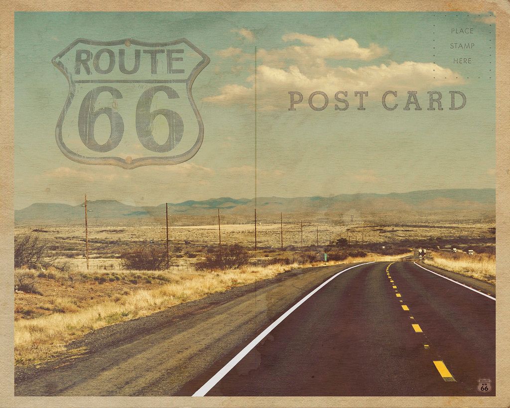 Road Trip Postcard Route 66