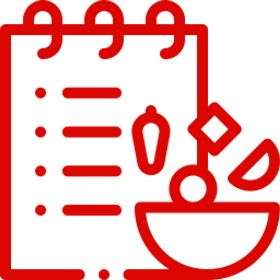menu and ingredients